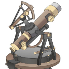 Antique Astronomical Telescope - CLIP STUDIO ASSETS