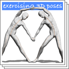 2人で体側ストレッチ -Stretching Exercise Pose- - CLIP STUDIO ASSETS