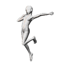 Excited girl jumping pose - CLIP STUDIO ASSETS