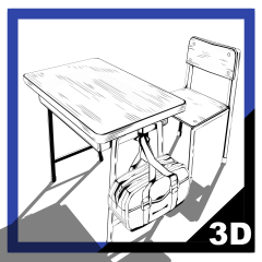 期間限定価格」スクール机（バッグ付き） - CLIP STUDIO ASSETS