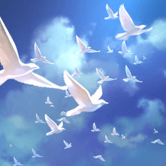 飛ぶ鳥の群れ 2色ブラシ - CLIP STUDIO ASSETS