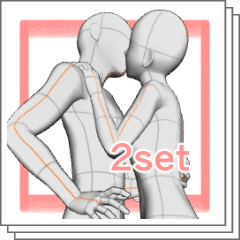 カップルポーズ28(2セット+) - CLIP STUDIO ASSETS