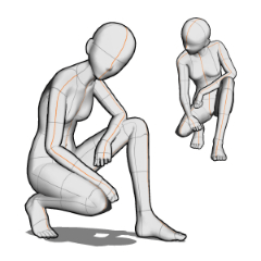 Crouch Pose #5 - CLIP STUDIO ASSETS