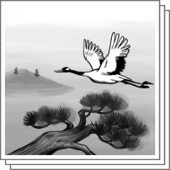 襖・屏風（鶴と松の水墨画） - CLIP STUDIO ASSETS