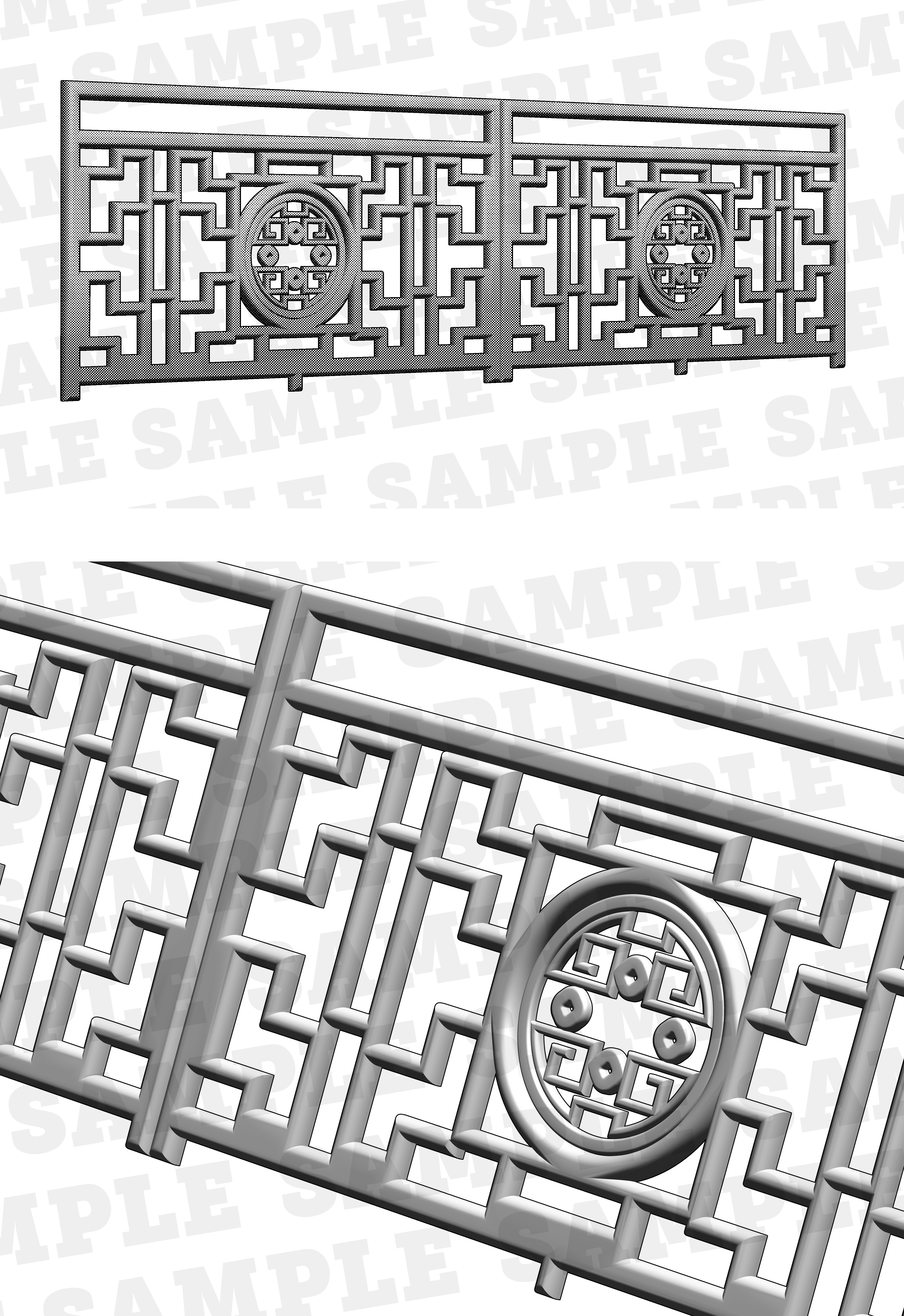 中華風パーテーション - CLIP STUDIO ASSETS