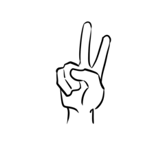 V Sign/Peace Sign Hand Base - CLIP STUDIO ASSETS