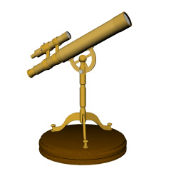 アンティーク風屈折望遠鏡 - CLIP STUDIO ASSETS