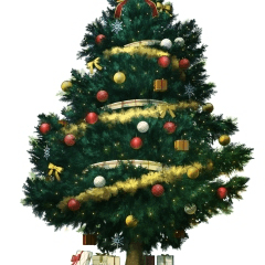 Transparent Material】Christmas Tree (xmas03_tree) - CLIP STUDIO