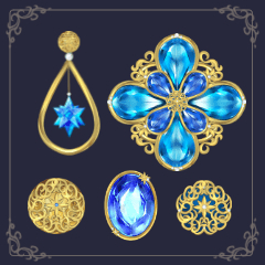 B*S様 宝石アクセサリーセット 星と宝石のアクセサリーセットblue - CLIP STUDIO ASSETS