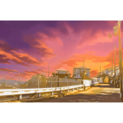 夕暮れの丘の上の町 - CLIP STUDIO ASSETS